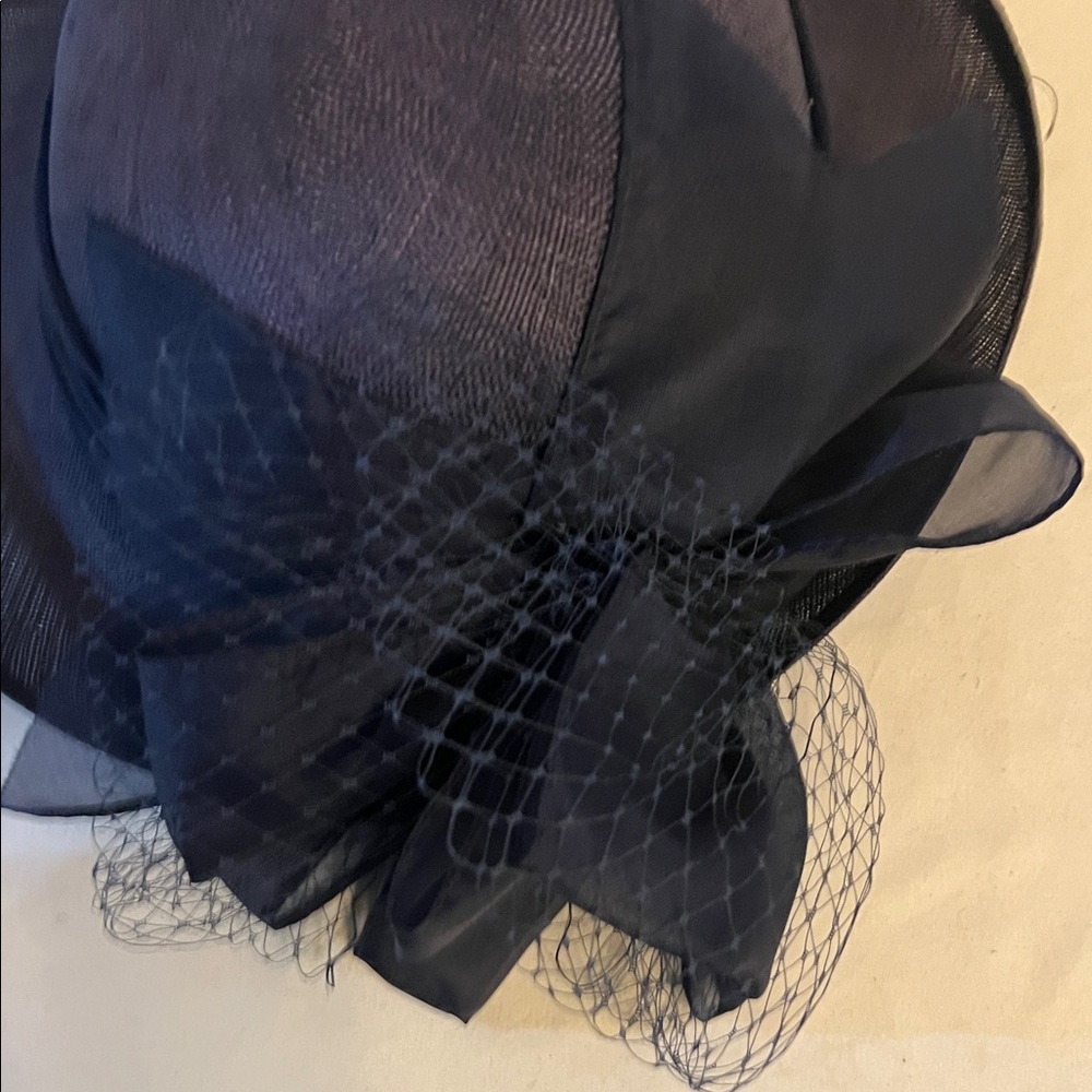 Chic Navy Women's Hat with Bow Accent - Picture 6 of 7